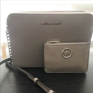 cross body purse and matching coin pouch wallet